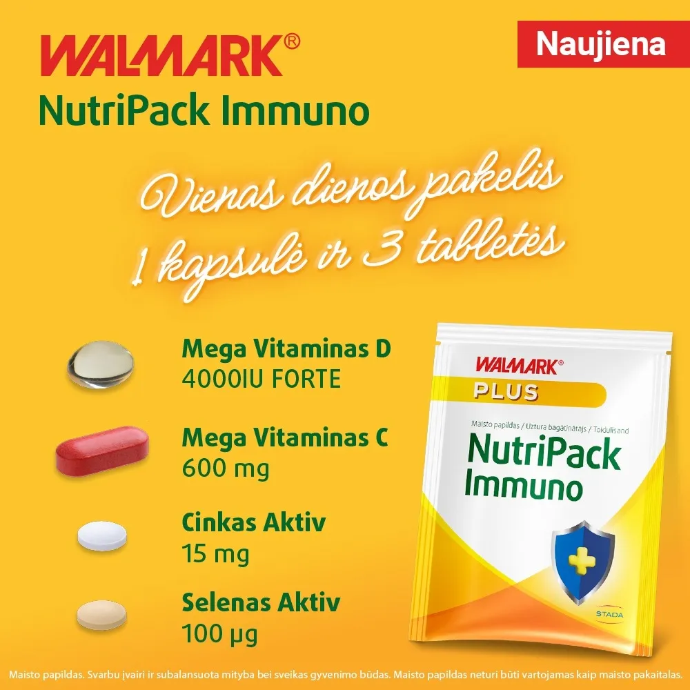 Walmark Nutripack Immuno (vitaminas C, D, selenas, cinkas), 30 pak. -  2